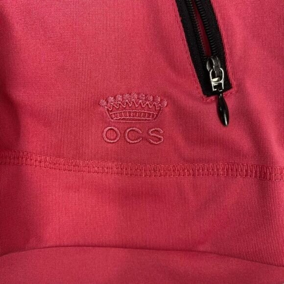 Oleg Cassini Sport Women's Jacket Full Zip Pockets Pink  Size M embroidery - Picture 9 of 9